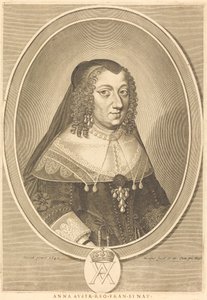 Anna Austriacka autorstwa Michel Lasne after Jean Nocret