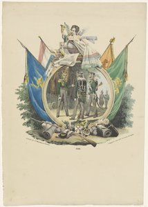 Medalion z Ochotniczymi Łowcami Uniwersytetu w Leiden, 1830