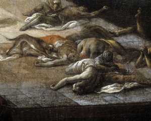 Widok ratusza (Marsylii) podczas zarazy w 1720 r.