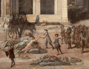 Widok ratusza (Marsylii) podczas zarazy w 1720 r.