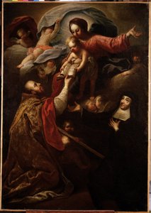 Dziewica z Dzieciątkiem, św. Franciszek de Salles i św. Joanna z Chantal (malarstwo) autorstwa Michel Serre