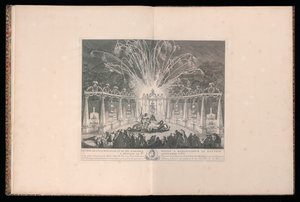 Projekt iluminacji i fajerwerków poświęconych Jego Łasce Delfinowi w Meudon, 3 września 1735 autorstwa Michel de Bonneval