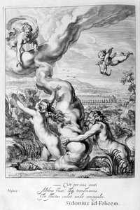Aretuza ścigana przez Alfeusza i zamieniona w fontannę, 1655 autorstwa Michel de Marolles