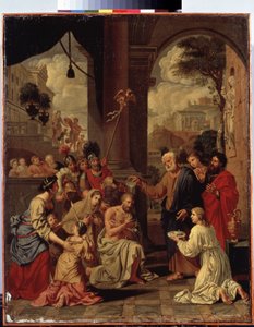 „Le bapteme du centurion Corneille” (chrzest Korneliusza setnika) Corneille, rzymski setnik, został ochrzczony przez Piotra. Obraz Michela Corneille