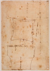 Plan stolicy i elewacja, XVI wiek (rysunek) autorstwa Michelangelo (after) Buonarroti