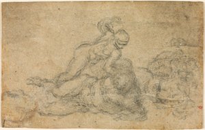 Michał Anioł - Dawid i Goliat. Studia architektoniczne na wersalach, ok. 1550-1556, I, 32a