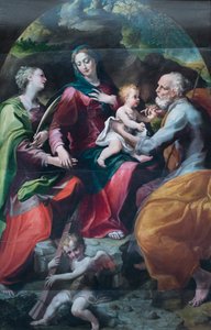 Madonna z Dzieciątkiem i św. Barbarą, ok. 1530 (olej na drewnie) autorstwa Michelangelo Anselmi
