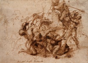 Scena bitewna, początek XVI wieku. autorstwa Michelangelo Buonarroti