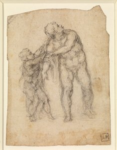 Eneasz i dziecko (rekto) (ołówek na papierze) [patrz 5934523] autorstwa Michelangelo Buonarroti