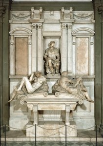 Alegoria Dnia i Nocy, mauzoleum Giuliano de Medici. Marmurowa rzeźba autorstwa Michelangelo Buonarroti