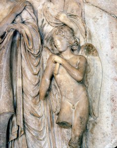 Anioł, marmur wenecki, początek XVI wieku. Ceremonia pogrzebowa, detal, Luwr. Rzeźba Michelangelo Buonarroti dit Michel Ange (Michelangelo lub Michelangelo autorstwa Michelangelo Buonarroti