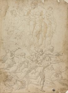 Łucznicy strzelający do Herma, Triumf Bachusa i inne studia autorstwa Michelangelo Buonarroti