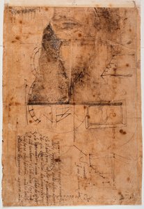 Autografowe studia architektoniczne i fragmenty poetyckie autorstwa Michelangelo Buonarroti