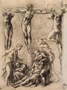 Ukrzyżowanie, rysunek Michała Anioła. Musée du Louvre, Paryż autorstwa Michelangelo Buonarroti