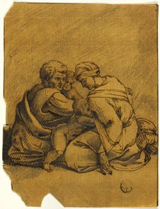 Grupa rodzinna: Ozjasz, król Judy, pielęgnowany przez matkę autorstwa Michelangelo Buonarroti