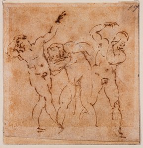 Studium postaci do "Przemienienia", XVI wiek (rysunek) autorstwa Michelangelo Buonarroti