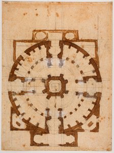 Plan pięter San Giovanni dei Fiorentini autorstwa Michelangelo Buonarroti