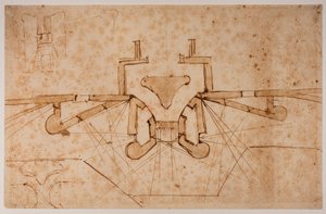 Projekt fortyfikacji dla bramy autorstwa Michelangelo Buonarroti