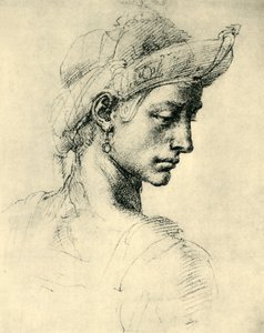 Idealna głowa, 1520-1525, 1943. autorstwa Michelangelo Buonarroti