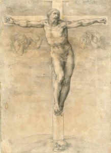 Ukrzyżowanie z dwoma aniołami autorstwa Michelangelo Buonarroti