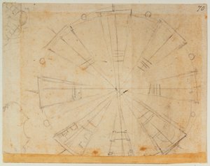 Plan latarni dla nowej zakrystii autorstwa Michelangelo Buonarroti