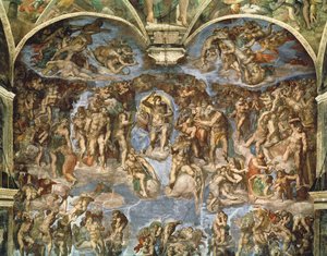 Sąd Ostateczny, z Kaplicy Sykstyńskiej autorstwa Michelangelo Buonarroti