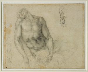 Martwy Chrystus i dwa powtórzenia prawego ramienia ... autorstwa Michelangelo Buonarroti