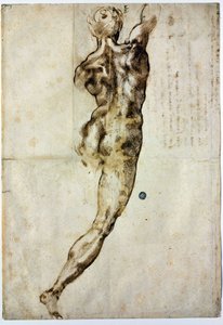Akt od tyłu, ok. 1504 autorstwa Michelangelo Buonarroti