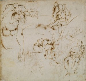 Strona ze szkicownika, c1490-1560 autorstwa Michelangelo Buonarroti