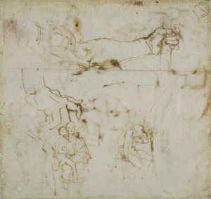Strona ze szkicownika, c1490-1560 autorstwa Michelangelo Buonarroti