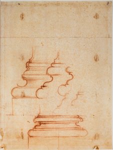 Podstawy filarów nowej zakrystii, odręczne napisy autorstwa Michelangelo Buonarroti