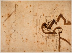 Plan nadburcia dla Bramy Sprawiedliwości autorstwa Michelangelo Buonarroti