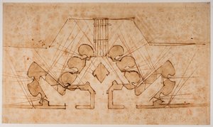 Plan fortyfikacji bramy autorstwa Michelangelo Buonarroti