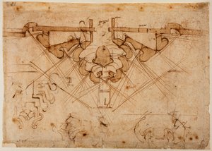Projekt murów obronnych dla bramy autorstwa Michelangelo Buonarroti