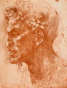 Satyr Głowa; rysunek Michała Anioła. Luwr, Paryż autorstwa Michelangelo Buonarroti