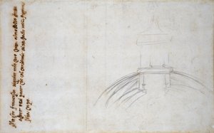 Szkic przedstawiający połączenie latarni i kopuły oraz inne studia dla św. Piotra, c1490-1560 autorstwa Michelangelo Buonarroti