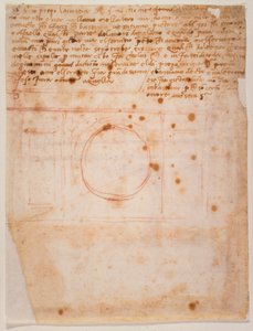 Szkice bębna kopuły Santa Maria del Fiore i list do kardynała Bibbieny autorstwa Michelangelo Buonarroti