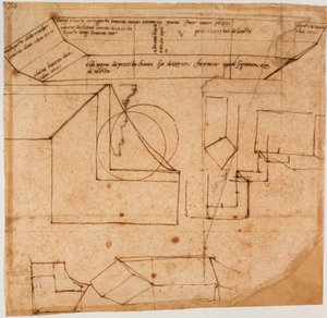 Szkice marmurowych bloków do grobowca Juliusza II autorstwa Michelangelo Buonarroti