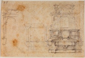 Badania pomników nagrobnych dla nowej zakrystii autorstwa Michelangelo Buonarroti
