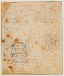 Badania pomników nagrobnych dla nowej zakrystii autorstwa Michelangelo Buonarroti