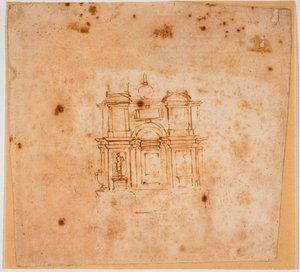 Studia nad pomnikiem nagrobnym dla nowej zakrystii autorstwa Michelangelo Buonarroti