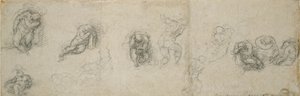 Studia śpiącego Apostoła i inne postacie, XVI w. autorstwa Michelangelo Buonarroti