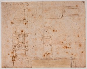 Badania pomników nagrobnych dla nowej zakrystii autorstwa Michelangelo Buonarroti