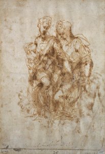 Studium św. Anny według „Anny” Leonarda da Vinci, ok.1502 autorstwa Michelangelo Buonarroti