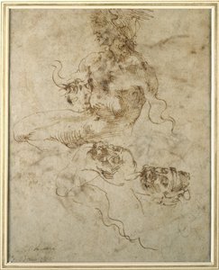 Studium młodzieńca w pozycji siedzącej po 15012 r. autorstwa Michelangelo Buonarroti
