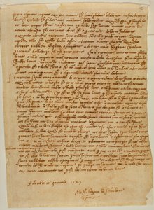 Tabernakulum z niszą, list Michała Anioła do Piero Gondiego autorstwa Michelangelo Buonarroti