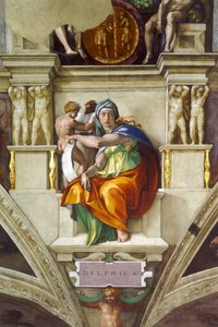 Sufit Delfickiej Kaplicy Sykstyńskiej Sybilli w Watykanie, 1508-1512 autorstwa Michelangelo Buonarroti