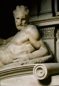 Alegoria Zmierzchu. Grób Laurenta II Medyceuszy. Rzeźba z marmuru 1531 autorstwa Michelangelo Buonarroti