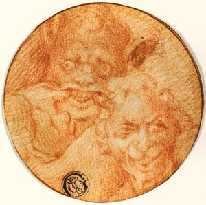 Dwa diabły autorstwa Michelangelo Buonarroti