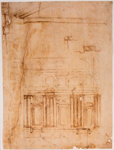 Prospekt ścienny dla wnęki Laurentian autorstwa Michelangelo Buonarroti